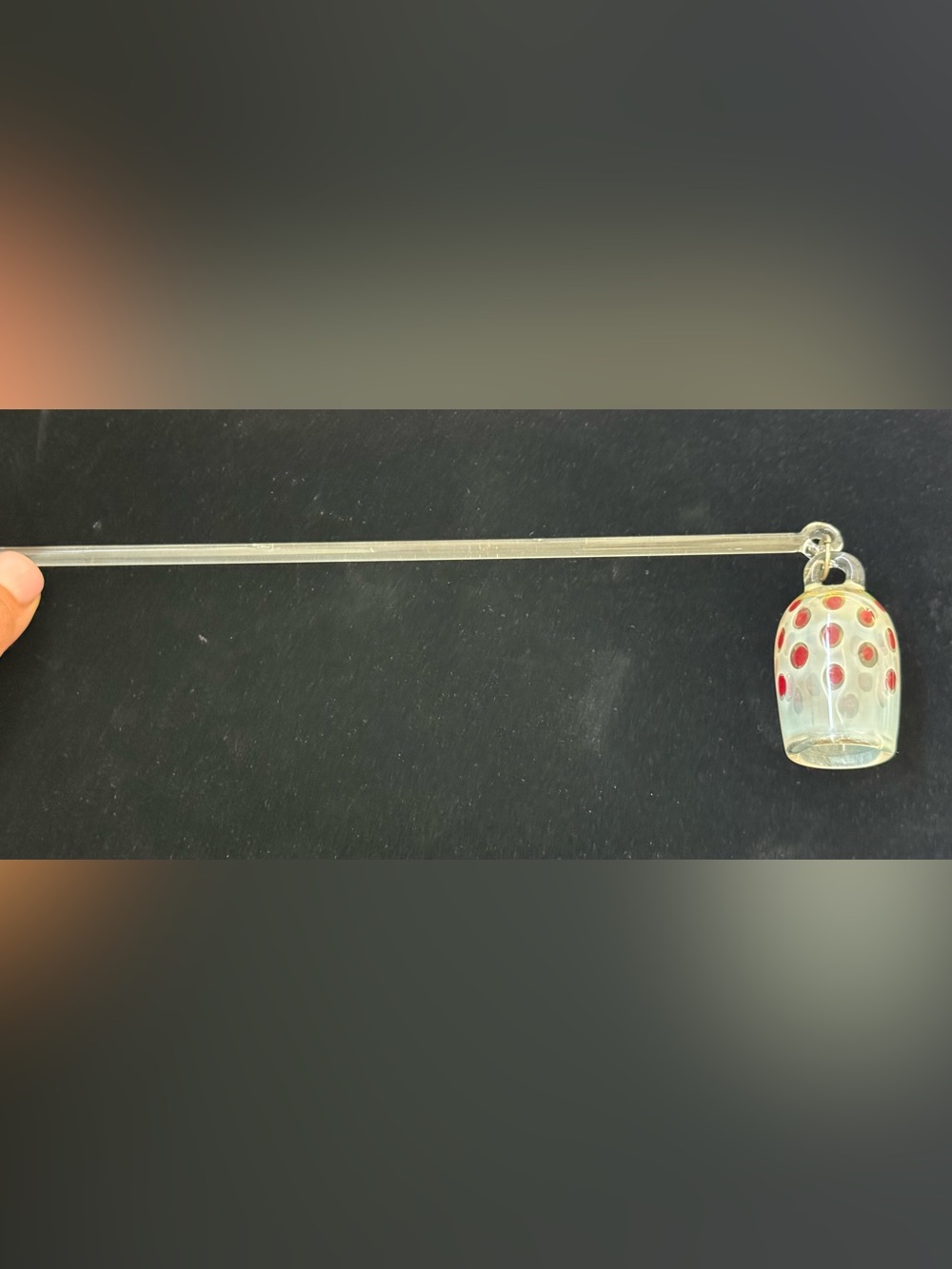 Hand Blown Glass Candle snuffer, very unique!